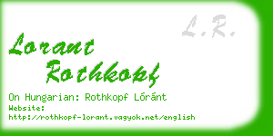 lorant rothkopf business card